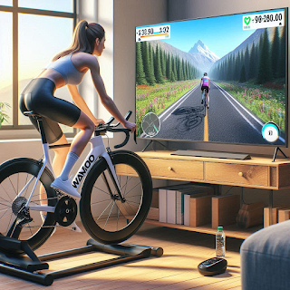 Indoor cycling setup using Zwift and Wahoo Kickr Core