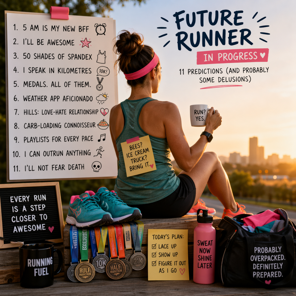 Running: Because Apparently Walking Isn't Dramatic Enough Future runner in progress checklist for a humorous beginner running article