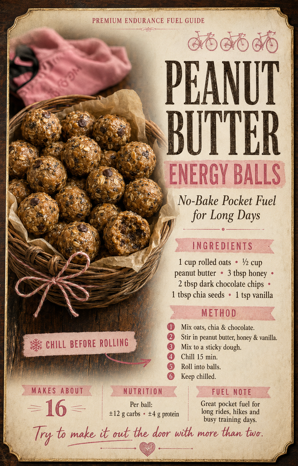 Recipes 🩷 Peanut Butter Energy Balls recipe poster