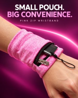 Pink Zip Wrist Wallet