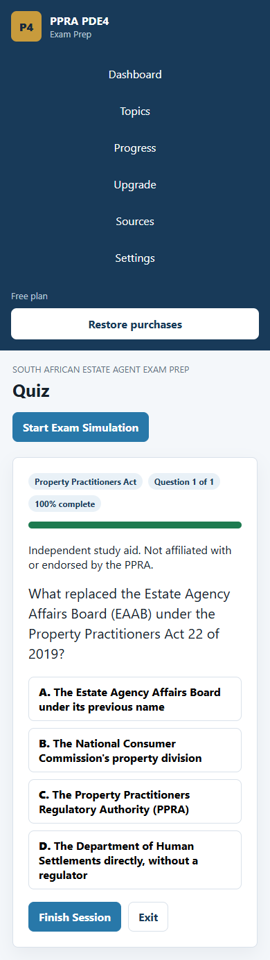 My Apps🩷 PDE4 practice question screen
