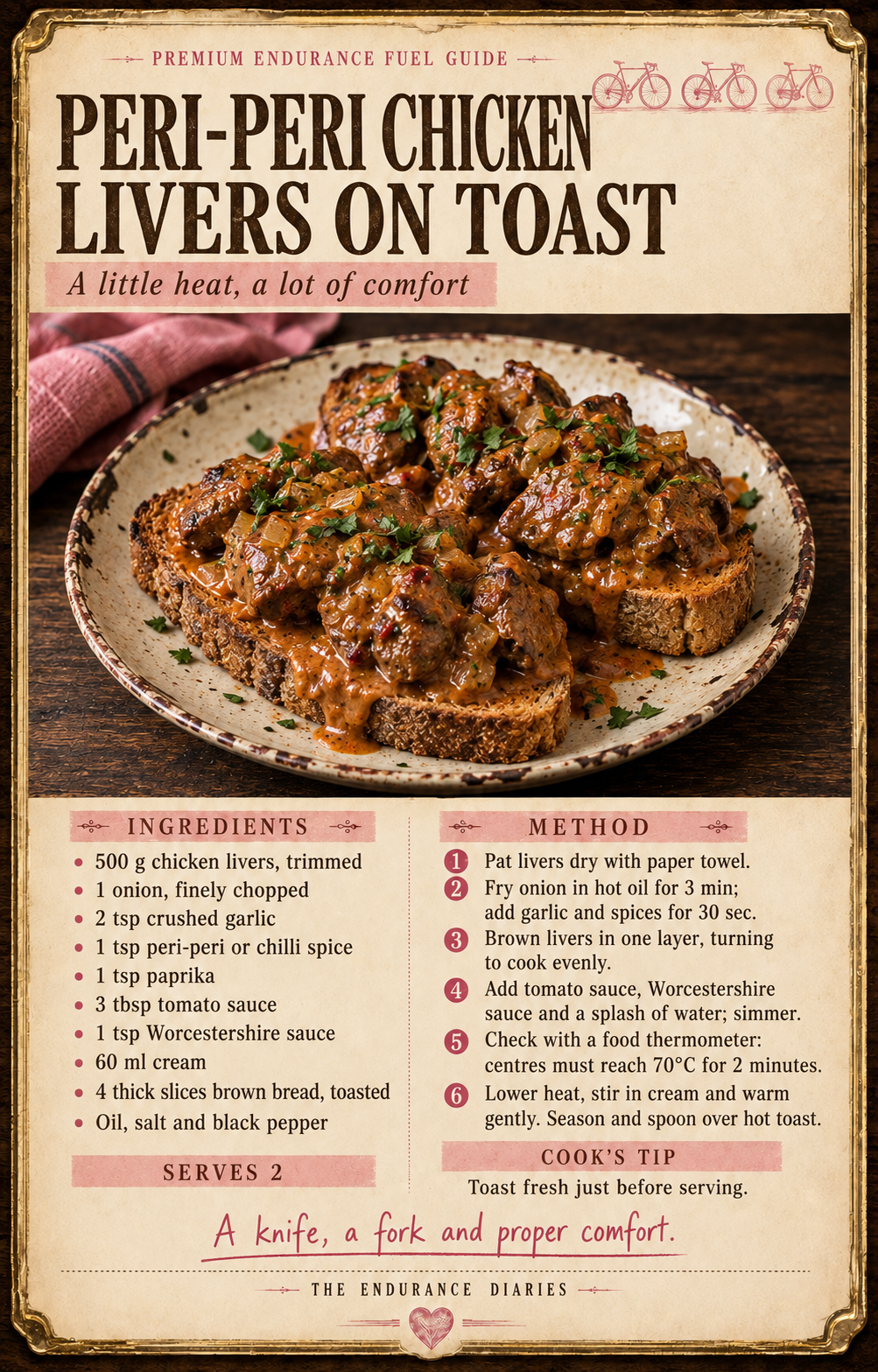 Recipes 🩷 Peri-peri chicken livers on toast